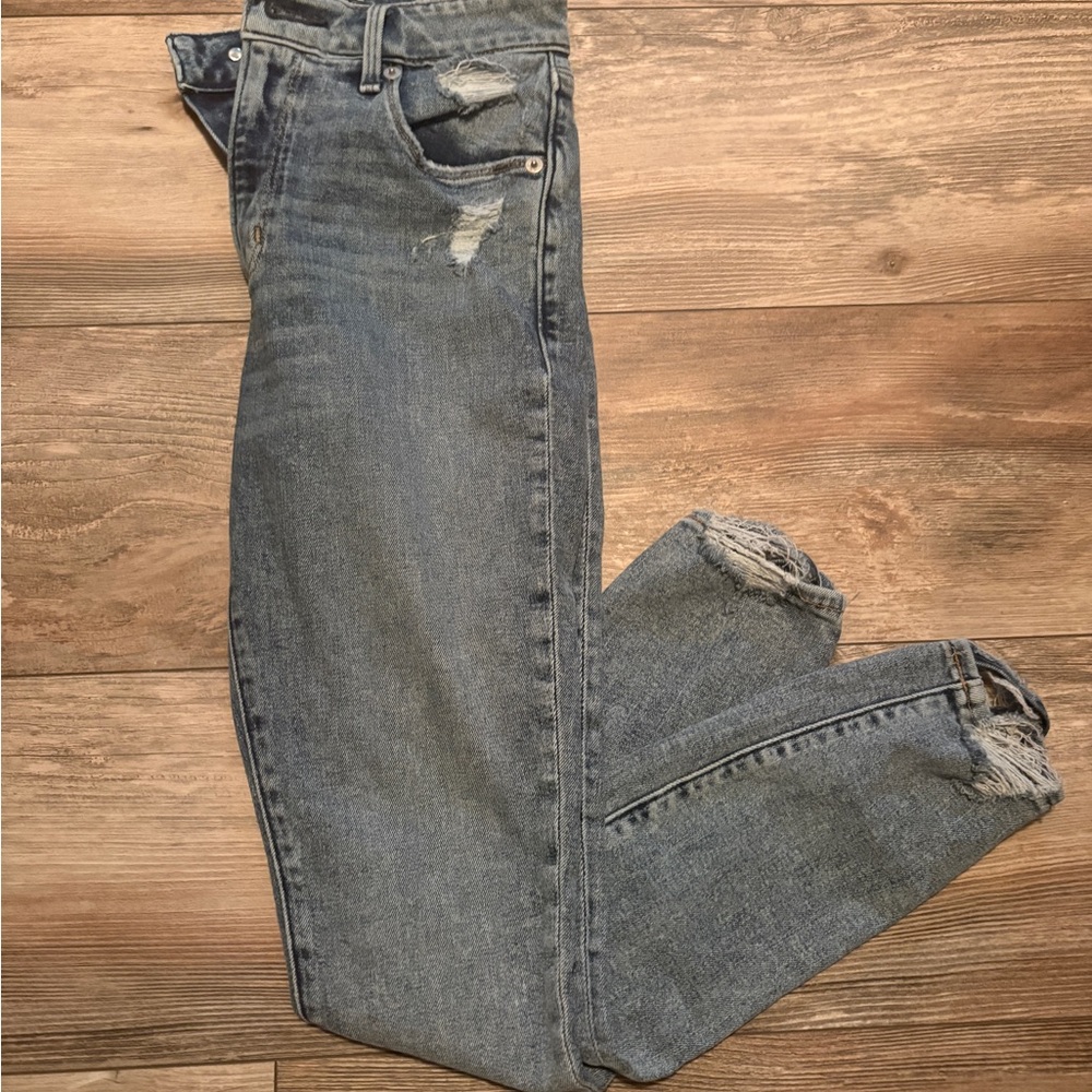 Abercrombie & Fitch Medium Blue High-Rise Super Skinny Jeans
